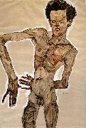 Egon Schiele Standing Male Nude painting